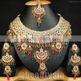 Trendy Indian Kundan Fabulous Celebrated Jodha Akbar Jewelry Necklace Set E8