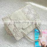 New Design Custom Handbag Wax Print Fabric Bag and PU Top Handle Bag thumbnail-5