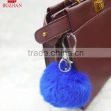 Genuine Rabbit Plush Promotional Gift Keychain/ Handbag Accessories Pom Pom Keyring thumbnail-2