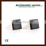 Superior Quality Ebony wooden cufflink with stainless steel for Men