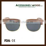 Wood Sunglasses Half Frame Unisex Wooden Sun Glasses thumbnail-5