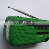 Handheld Hand Rechargeable Flashlight Mini Radio With Usb Plug Radio HT-555WB