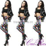 Low Price Polyester Leggings 3D Plaids Printing Gym Fitness N1-115