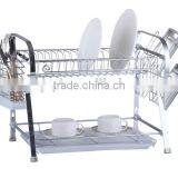 Kitchen Chrome Plated Two Tier Dish Rack