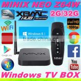 2016 factory price ! MINIX NEO Z64 Windows8.1 with Bing Intel Z3735F 64-BIT Smart HD TV Box Mini PC 2GB 32GB