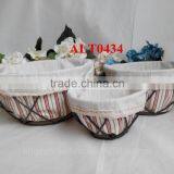 Round Fabric Lining Storage Food Basket for Home Decoration thumbnail-1