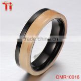 black Tungsten carbide Ring wooden inlay best selling products mens weeding engagement ring diamond stainless steel bands