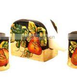 Personalized Handmade Color Glazed Decorative Ceramic FRUIT NAPKIN HOLDER SET thumbnail-1