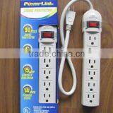 H30006 1 FT 6 Outlet Safety Surge Protector Grounded AC Wall Power Strip UL Listed