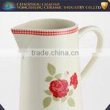 Factory Price Wholesale Pitcher Dolomite Material With Flower Decals thumbnail-3