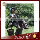 Sitting Tree Branch Bronze Child Fishing Statue thumbnail-2