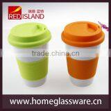 Kinds of Color Creative Mug With Silicone Sleeve Coffee Travel Ceramic Cup thumbnail-1