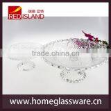 Footed Clear Glass Cake Stand Cake Plate thumbnail-1