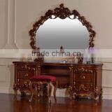 Classical Italy Style Bedroom Set for Teenager, Button Tufted Brown Leather Bedset thumbnail-2