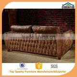 Luxury Classic Living Room Furniture Tufted Vintage Sectional Sofa Set thumbnail-3