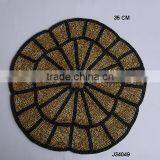 Round Uneven Brown Black Glass Bead Place Mats With Patterns Available in More Colours and Patterns thumbnail-1