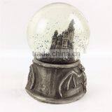 Custom Halloween Theme Antique Building Bat Snow Globe thumbnail-3