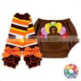 Brown Yellow Orange White Stripe Leg Warmers Baby Girl Leg Warmers Socks With Bows thumbnail-3