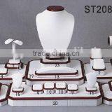 Custom Design Shop Decora Ring Earring Necklace Painted Wooden Jewelry Display Set thumbnail-1