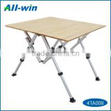 outdoor adjustable square bamboo camping table