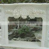 White Marble Fireplace Mantel thumbnail-1
