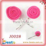 J0028 Goody Pink Rose Hair Flower With Clips for Girl thumbnail-1
