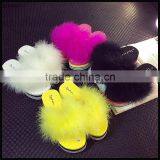 Hot New Design Fashion Women Ostrich Fur Slippers Wholesale