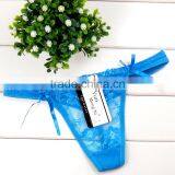 Brand New Sexy Lady T-back Transparent Hot Lady Lace T-back Panties With Bows in Stock thumbnail-4