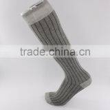 Autumn Winter Combed Cotton Knee High Grey Socks thumbnail-5