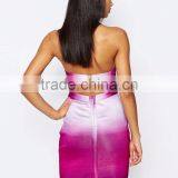 MGOO Customized Couture Bandage Dress In Tie Dye Strapless Midi Bodycon Club Dress One Piece Sinkly thumbnail-5