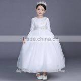 2017 Long Communion Dress Celebrity Dress White Evening Dress Long Sleeve thumbnail-4