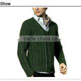 Cable Knit Handmade Wool Man Cardigan Sweater thumbnail-6