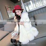 Women Winter Large Collar Fake Fur Coats Plus Size Vintage Artificial Fox Fur Coat thumbnail-2