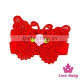 FDK263 Lovebaby New Design Baby 3pcs Product Knitted Sweat-heart Flower Lace Elastics Cord Girls Headbands With Ankle Wear thumbnail-3