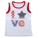 2017 summer fashion design baby boutique tank top for 4th of July kids cotton clothes
