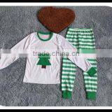 2015 Baby Unisex Children Winter Pajamas Outfit Christmas Tree Pink Polka Dot Baby Pajamas Wholesale Christmas Outfits thumbnail-2