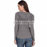 2017 Stylish Customized Lightweight Grey Knitted Hoodies for Women thumbnail-2