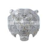 Titanium Steel Unadjustable Rings Silver Tone Tiger Animal thumbnail-1