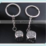 3D Dice Keychains Novelty Metal Keyrings Gifts