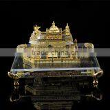 India 24K Gold Plated Crystal Golden Temple Model, Crystal Sikhism Souvenir Gift JC-TG 01