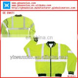 reflective yellow jacket with waterproof ,waterproof yellow jacket with rib collar, safety yellow jacket with multi~pockets