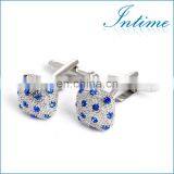 Jewel Encrusted Rhinestone Shirt Men Crystal Cufflinks Luxury