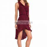 CHEFON Ruffled High-low Designer Long Dresses thumbnail-2