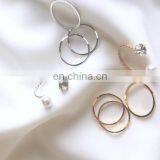 4PCS/Set Gold Plated Minimalist Pearl Diamond Mix Design For Women Knuckle Ring Set thumbnail-4