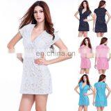 2015 Adjustable Tie See-through One Piece Evening Sexy Lace Dress thumbnail-1