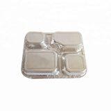 Food Lunch Box 4 Compartment Rectangular Disposable Aluminum Foil Container thumbnail-2