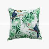 Green Big Bird Canvas Chinese Supplier Pillow Cases Print Home Decor Square Cushion Covers For Sofa thumbnail-3