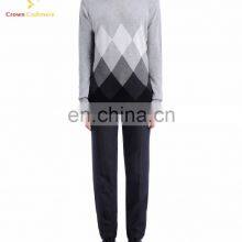 Men's Color Block Knitted Cashmere Pullover Sweater thumbnail-3