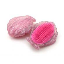 Cute Pink Shell Shape Shiny Color Pocket Hair Brush For Women And Kids thumbnail-1