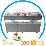 Commercial Double Flat Ice Cream Cold Plate Fried Ice Cream Machine
